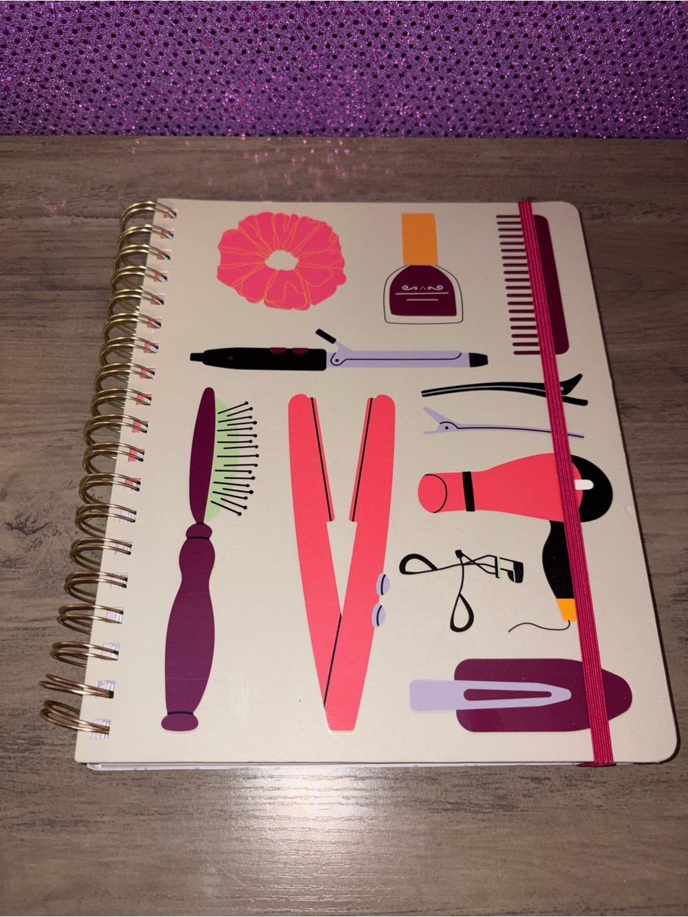 James Burke Hair Stylist Spiral Notebook w/Pocket Divider & Elastic Closure